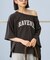 2WAY スムース ロゴ 7分袖Tシャツ/オフショルダーTシャツ