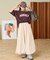 2WAY スムース ロゴ 7分袖Tシャツ/オフショルダーTシャツ