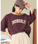 2WAY スムース ロゴ 7分袖Tシャツ/オフショルダーTシャツ