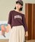 2WAY スムース ロゴ 7分袖Tシャツ/オフショルダーTシャツ