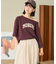 2WAY スムース ロゴ 7分袖Tシャツ/オフショルダーTシャツ