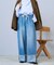 ウォッシュ加工 ロールアップ イージーデニムパンツ【限定展開】