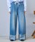 ウォッシュ加工 ロールアップ イージーデニムパンツ【限定展開】