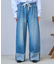 ウォッシュ加工 ロールアップ イージーデニムパンツ【限定展開】
