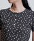 花柄 針抜き フライス ヘンリーネックTシャツ