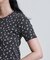 花柄 針抜き フライス ヘンリーネックTシャツ