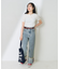 花柄 針抜き フライス ヘンリーネックTシャツ