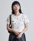 ミニデイジー刺繍Tシャツ/リブTシャツ