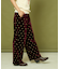 小花刺繍 ベロアパンツ
