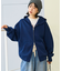 ＜マシーンウォッシャブル＞ スウェットライクジップニット