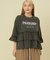 ティアードフリルロゴ切替 7分袖Tシャツ