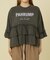 ティアードフリルロゴ切替 7分袖Tシャツ