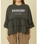 ティアードフリルロゴ切替 7分袖Tシャツ