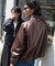 別注 LEATHERETTE Stand Collar Blouson