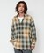 Relax Fit リラックスフィット ブリーチ加工 オンブレチェック ネルシャツ 【限定展開】
