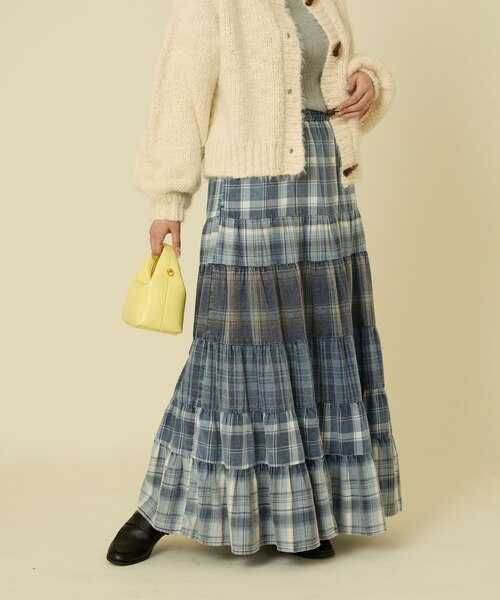 フェード パッチワーク チェックスカート｜フリークスストアの通販