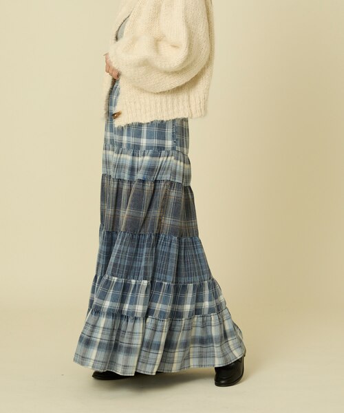 フェード パッチワーク チェックスカート｜フリークスストアの通販