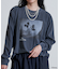 【DISNEY FANTASIA】 ボックス モノクロフロント プリント長袖Tシャツ