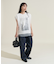 チュールドッキング フォトプリント ノースリーブTシャツ