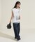 チュールドッキング フォトプリント ノースリーブTシャツ