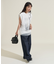 チュールドッキング フォトプリント ノースリーブTシャツ