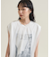 チュールドッキング フォトプリント ノースリーブTシャツ