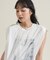 チュールドッキング フォトプリント ノースリーブTシャツ