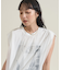 チュールドッキング フォトプリント ノースリーブTシャツ