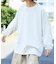 ワイドシルエット ワンポイント刺繍 クルーネック ロングスリーブTシャツ 【限定展開】