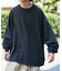 ワイドシルエット ワンポイント刺繍 クルーネック ロングスリーブTシャツ 【限定展開】
