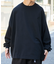 ワイドシルエット ワンポイント刺繍 クルーネック ロングスリーブTシャツ 【限定展開】