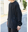 ワイドシルエット ワンポイント刺繍 クルーネック ロングスリーブTシャツ 【限定展開】