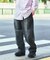 ワイドテーパード デニム スラックスパンツ