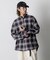 Relax Fit リラックスフィット オンブレチェック  バンドカラー ネルシャツ 【限定展開】
