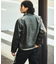 レザレット ジップ ライダースジャケット