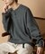 Relax Fit リラックスフィット スウェットライク ヘンリーネック ニット 【限定展開】