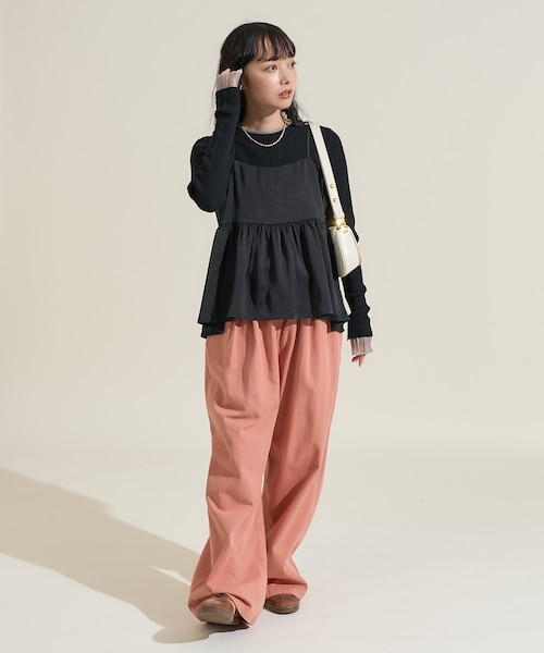 GOLDS♡ビジューバックル×チェーン付き♡キャミトップス／チュニック♡ピンクM LuxeStyle]豪華ビジュー付きウエスト透けホルターサテンロング