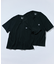 【Exclusive】2パック ダブルネーム ワンポイント ショートスリーブ Tシャツ [XSサイズ]