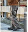 ストレートシルエット フロッキー ワイドデニムパンツ