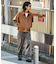 ストレートシルエット フロッキー ワイドデニムパンツ