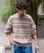 総柄 フェアアイル モール クルーネックニット