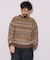 総柄 フェアアイル モール クルーネックニット