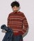 総柄 フェアアイル モール クルーネックニット