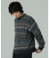 総柄 フェアアイル モール クルーネックニット
