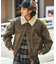 衿ボア フェイクムートン ブリーチ加工 フライトジャケット