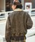 衿ボア フェイクムートン ブリーチ加工 フライトジャケット