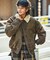 衿ボア フェイクムートン ブリーチ加工 フライトジャケット