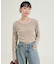 ベロア バックオープンロンTシャツ