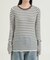 ウォッシャブル ボーダークルーネックニット