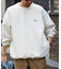 ビッグシルエット スピンドル ダンボール ワンポイントロゴ クルーネックスウェット